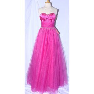 Nariana/Nox #2530 Dual Prom Gown With Removable Skirt-Size S-FUCHSIA-NWT